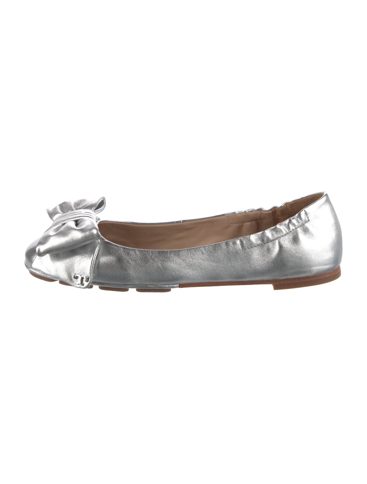 Tory Burch Leather Bow Accents Ballet Flats