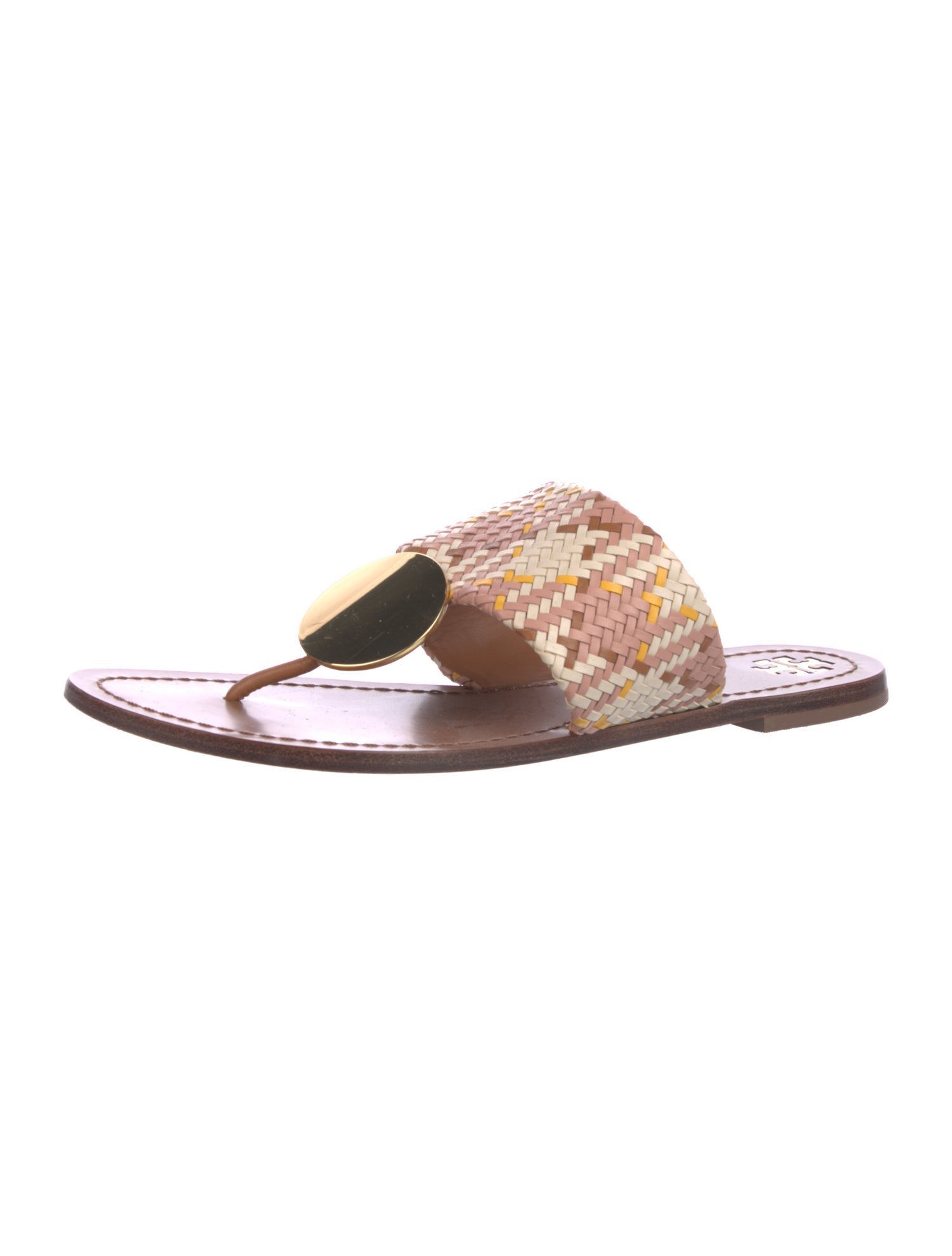 Tory Burch Leather Patterned Slides