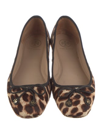 Tory Burch Ponyhair Animal Print Ballet Flats