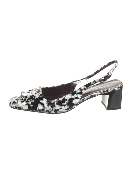 Tory Burch Patent Leather Animal Print Slingback Sandals