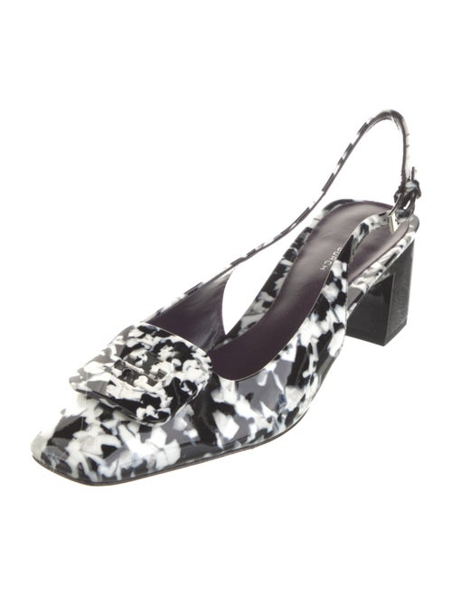 Tory Burch Patent Leather Animal Print Slingback Sandals