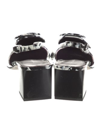 Tory Burch Patent Leather Animal Print Slingback Sandals