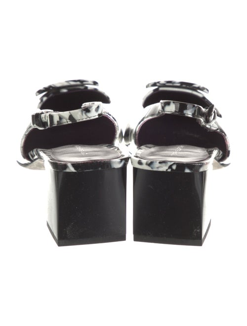 Tory Burch Patent Leather Animal Print Slingback Sandals