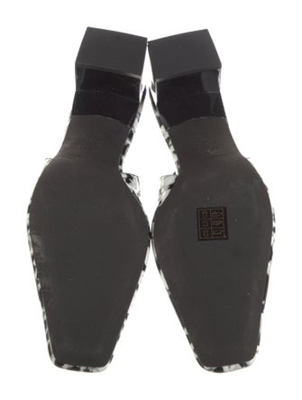 Tory Burch Patent Leather Animal Print Slingback Sandals