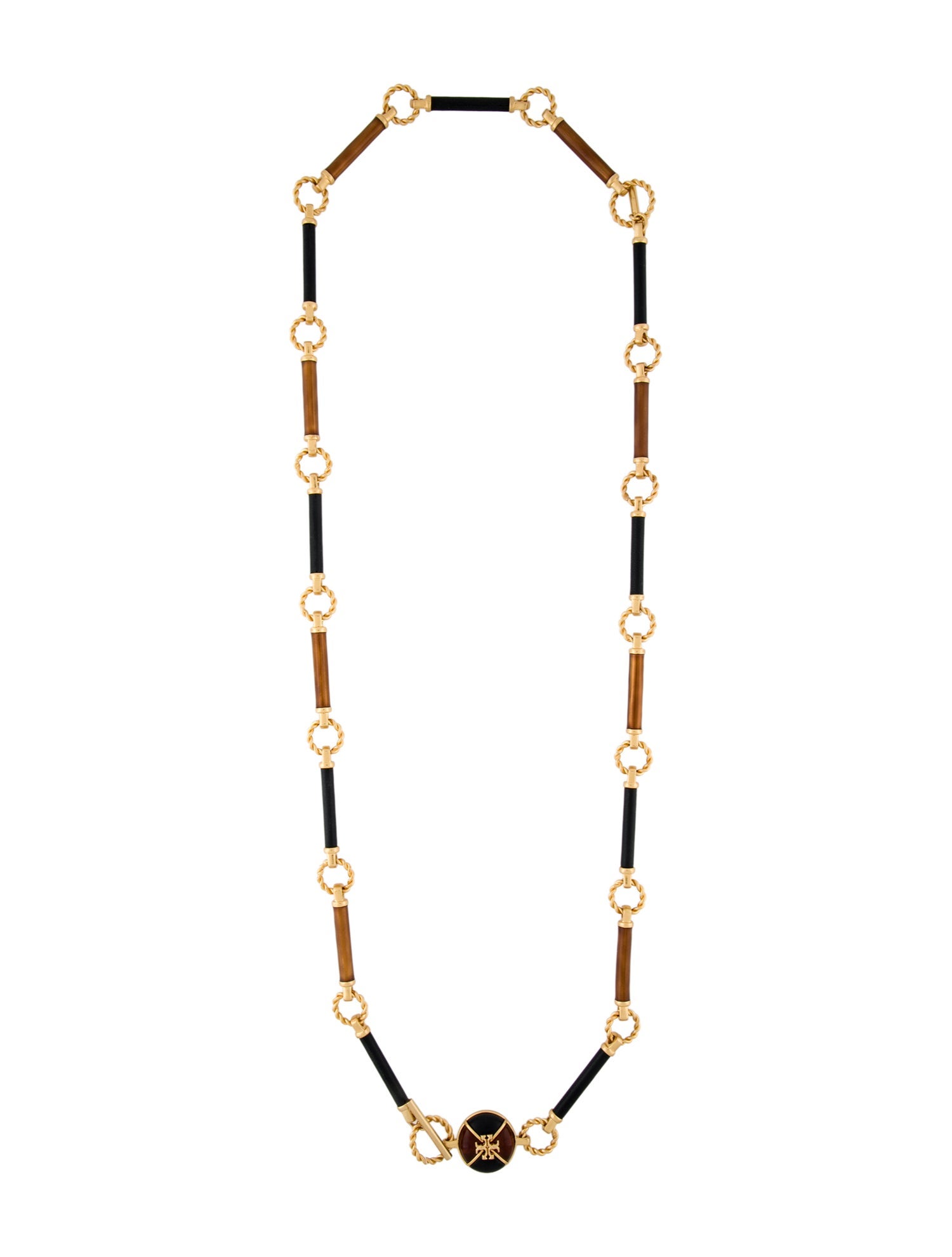 Tory Burch Leather & Resin Kira Long Station Necklace