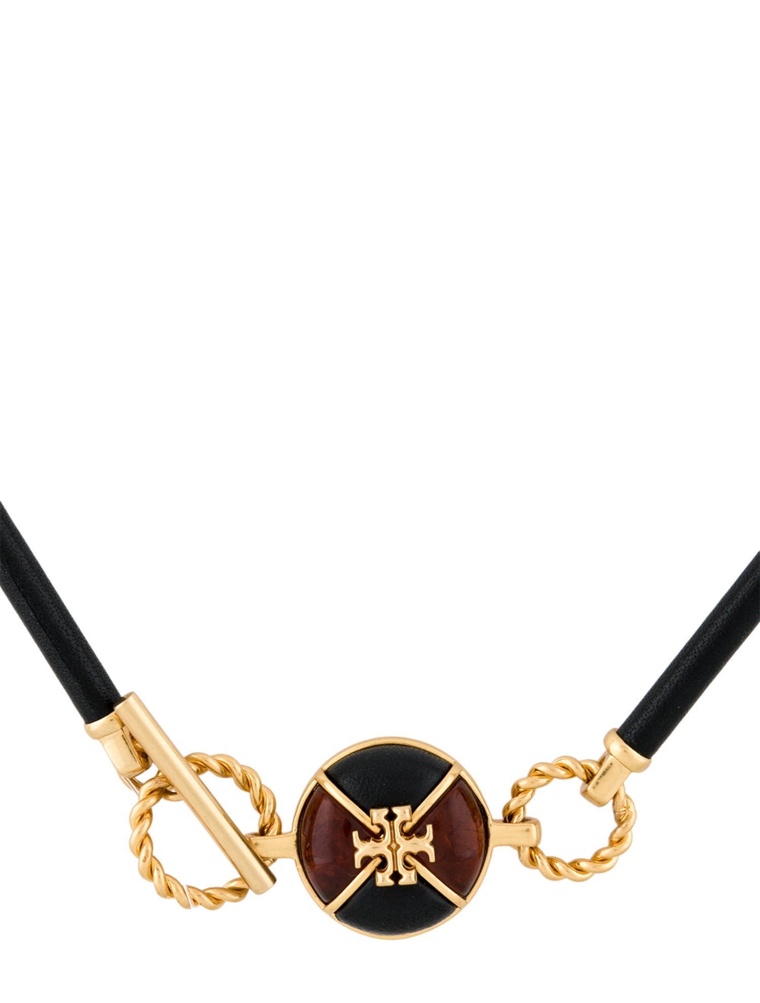 Tory Burch Leather & Resin Kira Long Station Necklace