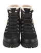 Tory Burch Suede Fur Trim Combat Boots