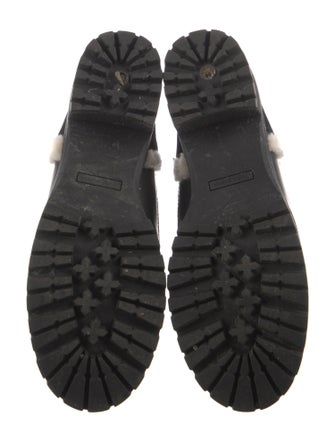 Tory Burch Suede Fur Trim Combat Boots