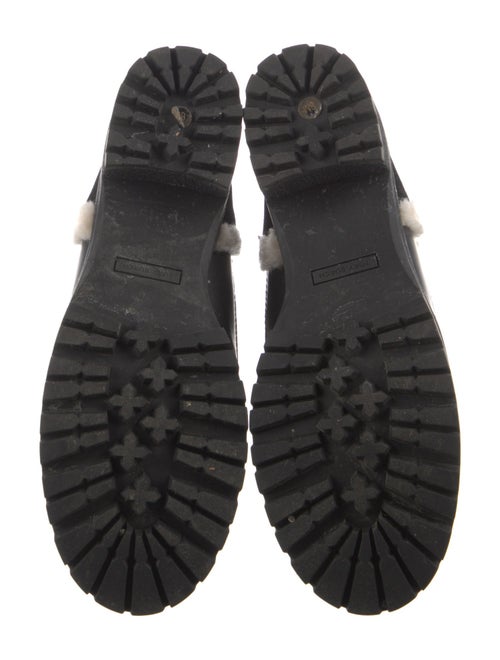 Tory Burch Suede Fur Trim Combat Boots