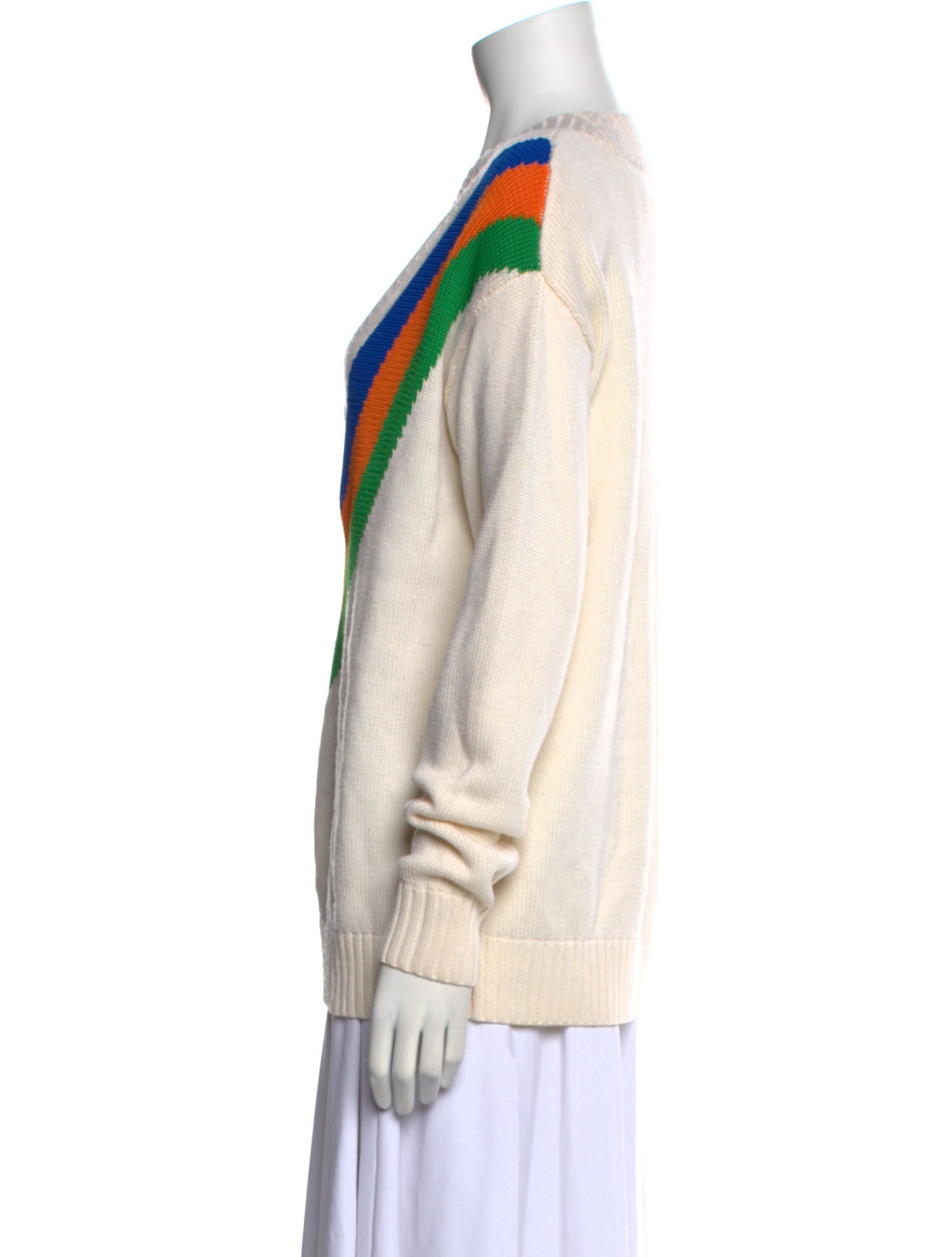 Tory Burch Wool Colorblock Pattern Sweater