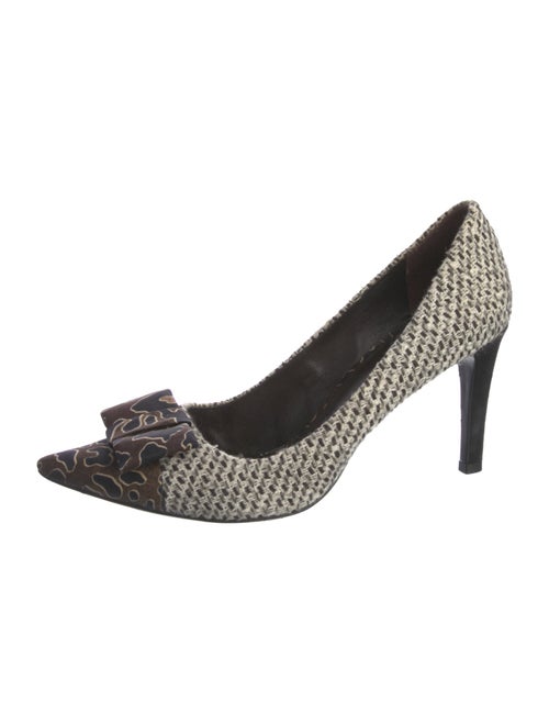 Tory Burch Tweed Pattern Bow Accents Pumps