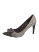 Tory Burch Tweed Pattern Bow Accents Pumps