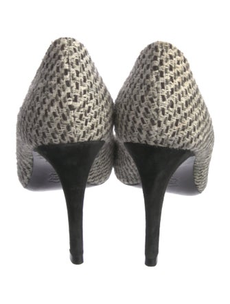 Tory Burch Tweed Pattern Bow Accents Pumps