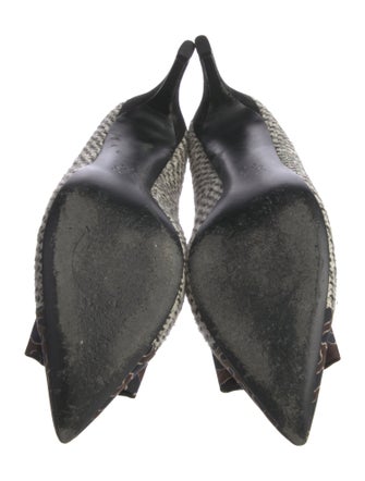 Tory Burch Tweed Pattern Bow Accents Pumps