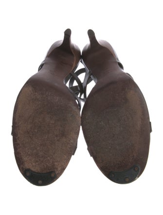 Tory Burch Leather Studded Accents T-Strap Sandals