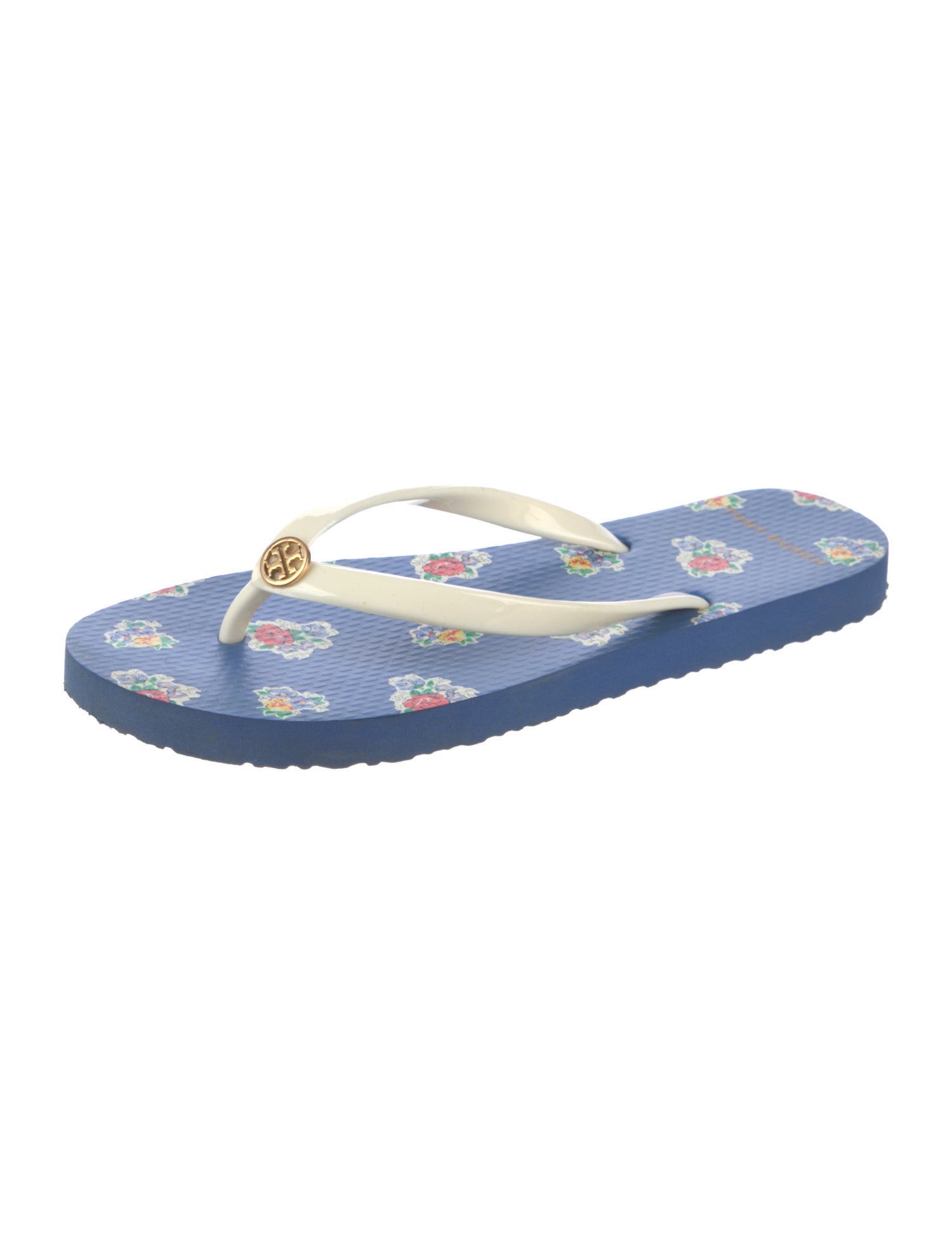 Tory Burch Rubber Floral Print Flip Flops