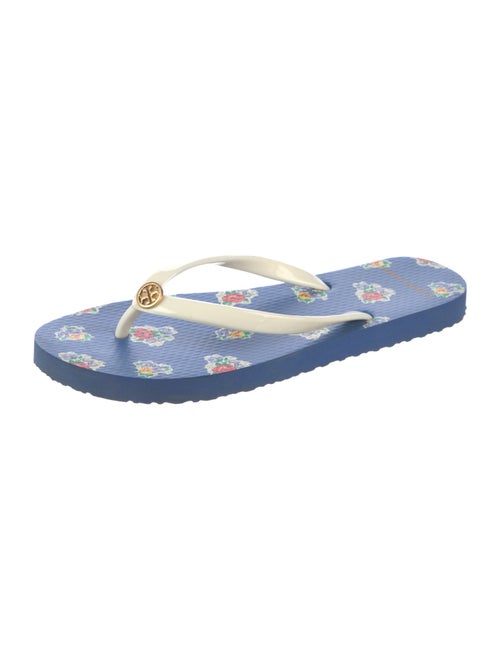 Tory Burch Rubber Floral Print Flip Flops