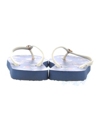 Tory Burch Rubber Floral Print Flip Flops