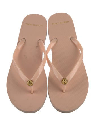 Tory Burch Signature Logo Rubber Flip Flops