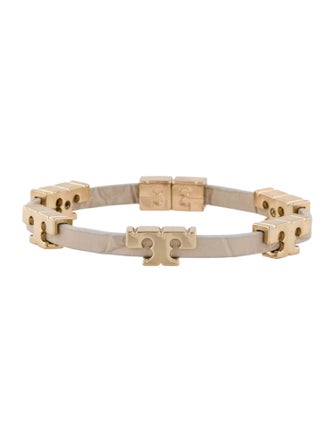 Tory Burch Embossed Leather Serif T Logo Wrap Bracelet