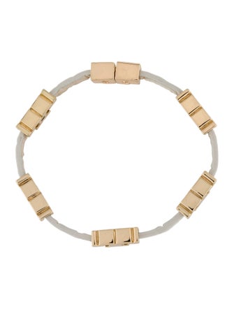 Tory Burch Embossed Leather Serif T Logo Wrap Bracelet