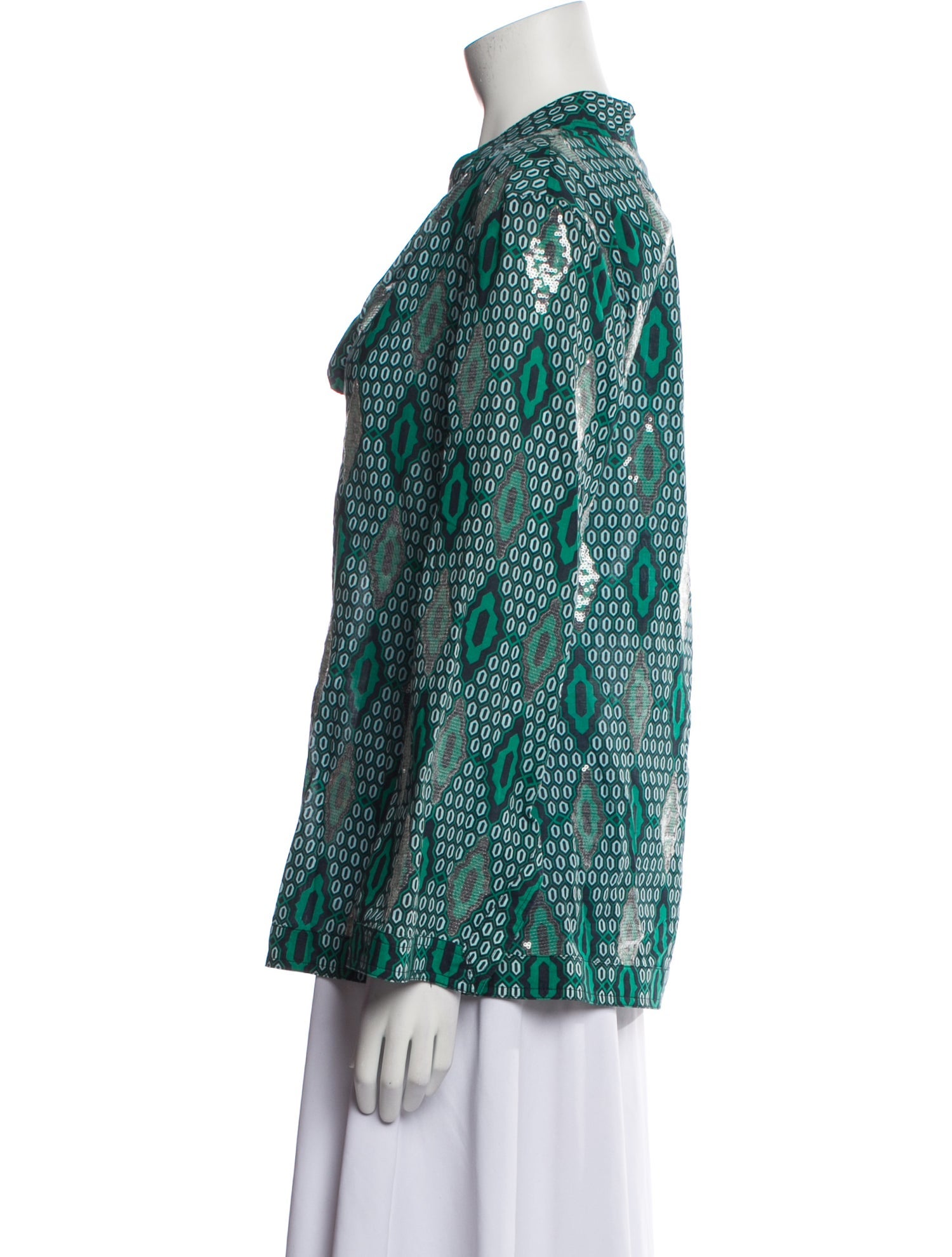 Tory Burch Printed V-Neck Blouse