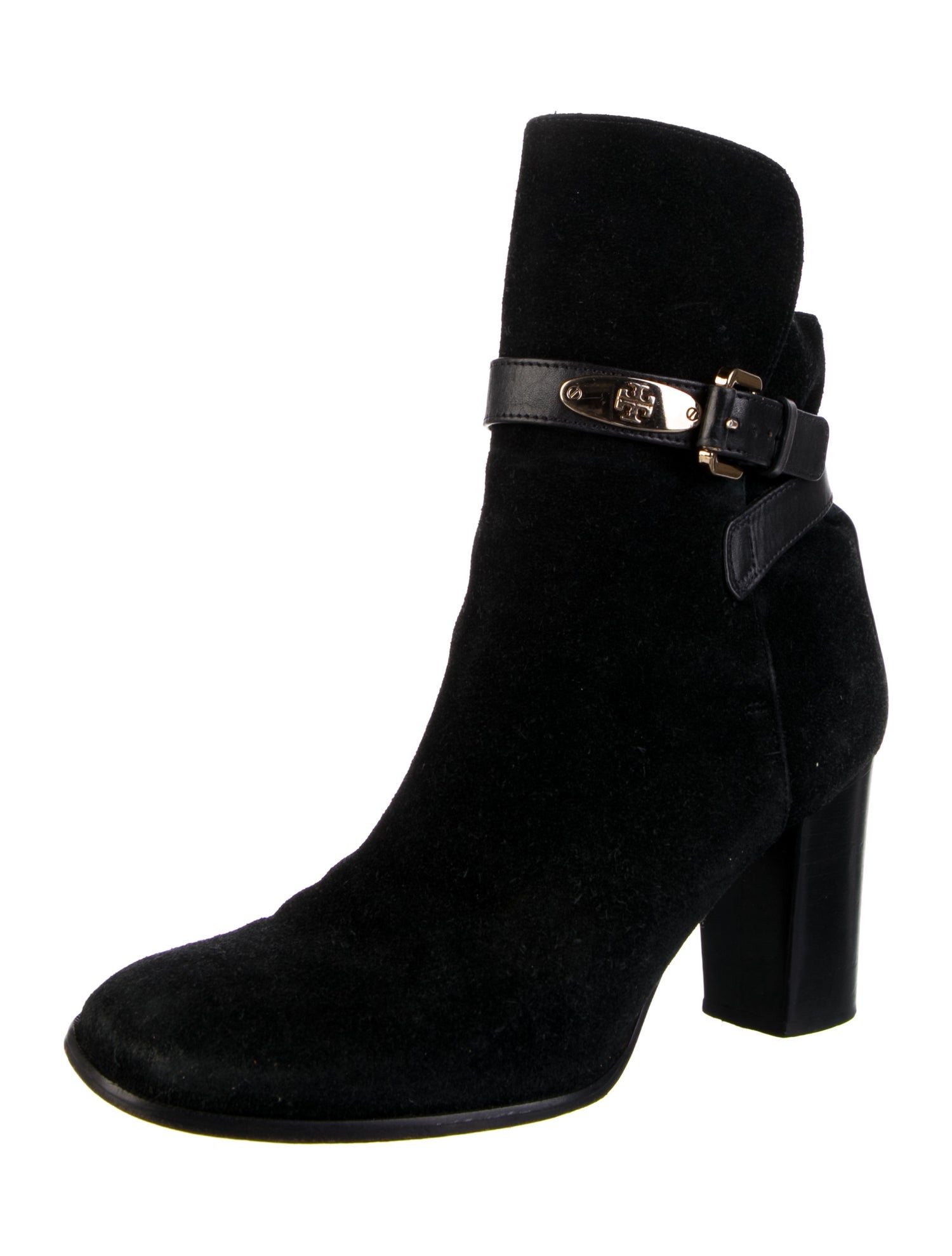 Tory Burch Suede Leather Trim Embellishment Boots