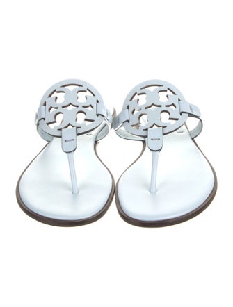 Tory Burch Leather Lasercut Accents Flip Flops