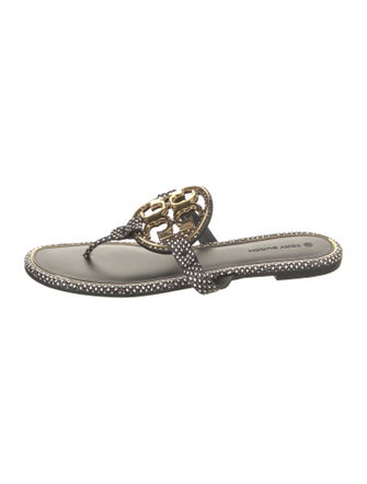 Tory Burch Leather Printed Slides