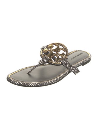 Tory Burch Leather Printed Slides