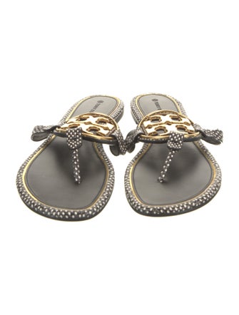 Tory Burch Leather Printed Slides