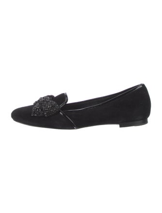 Tory Burch Suede Bow Accents Loafers