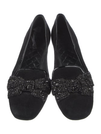 Tory Burch Suede Bow Accents Loafers