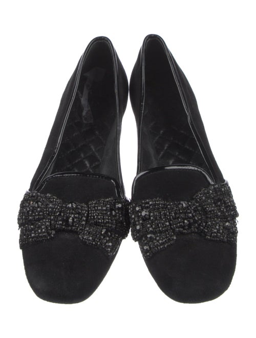 Tory Burch Suede Bow Accents Loafers