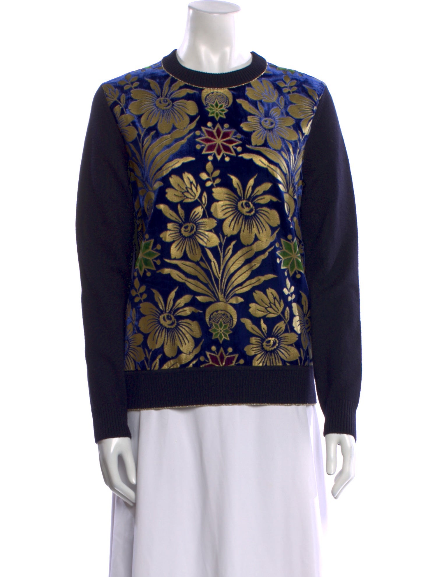 Tory Burch Floral Print Crew Neck Sweatshirt