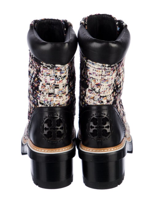 Tory Burch Tweed Tweed Pattern Combat Boots
