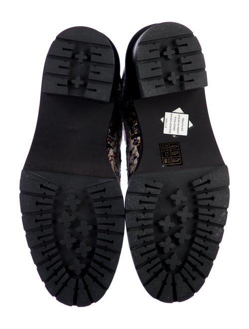 Tory Burch Tweed Tweed Pattern Combat Boots