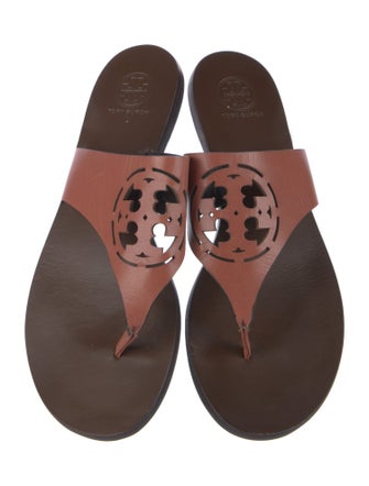 Tory Burch Leather Lasercut Accents Slides