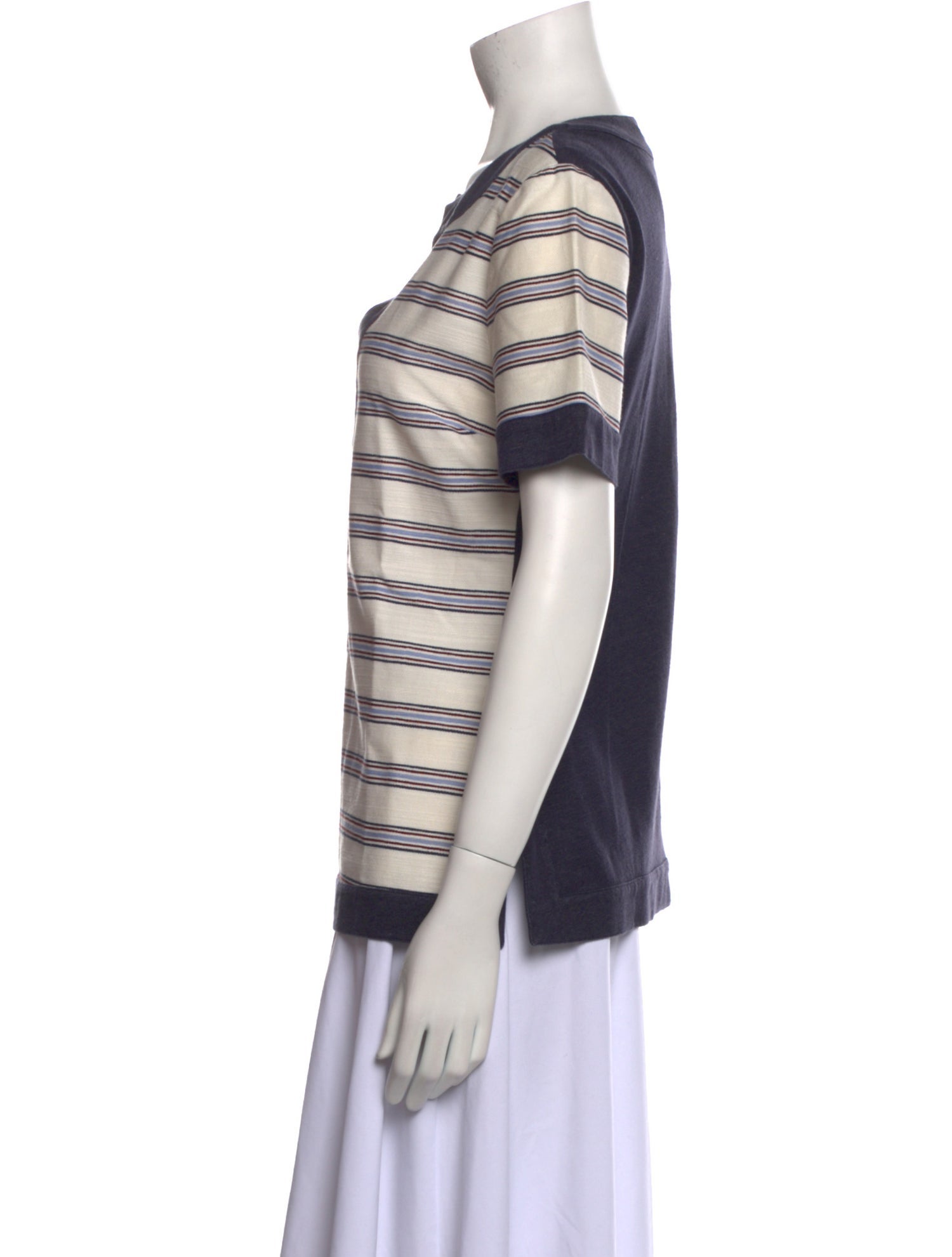 Tory Burch Striped V-Neck T-Shirt