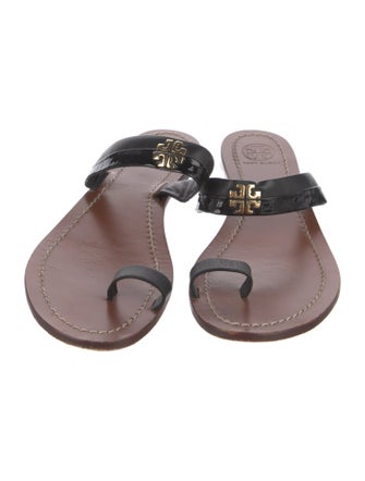 Tory Burch Patent Leather Studded Accents Slides