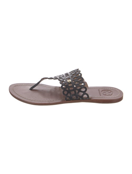 Tory Burch Patent Leather Lasercut Accents Flip Flops
