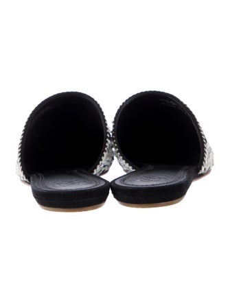 Tory Burch Suede Floral Print Mules