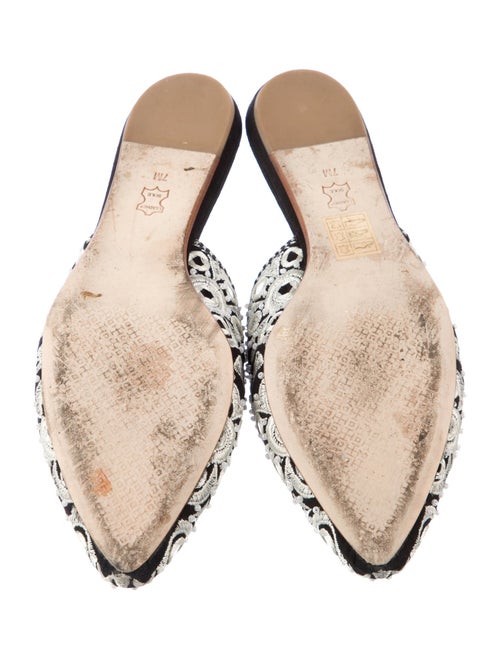 Tory Burch Suede Floral Print Mules