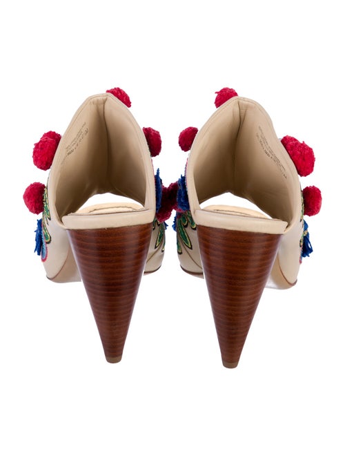 Tory Burch Leather Floral Print Slides