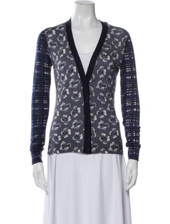 Tory Burch Wool Floral Print Sweater