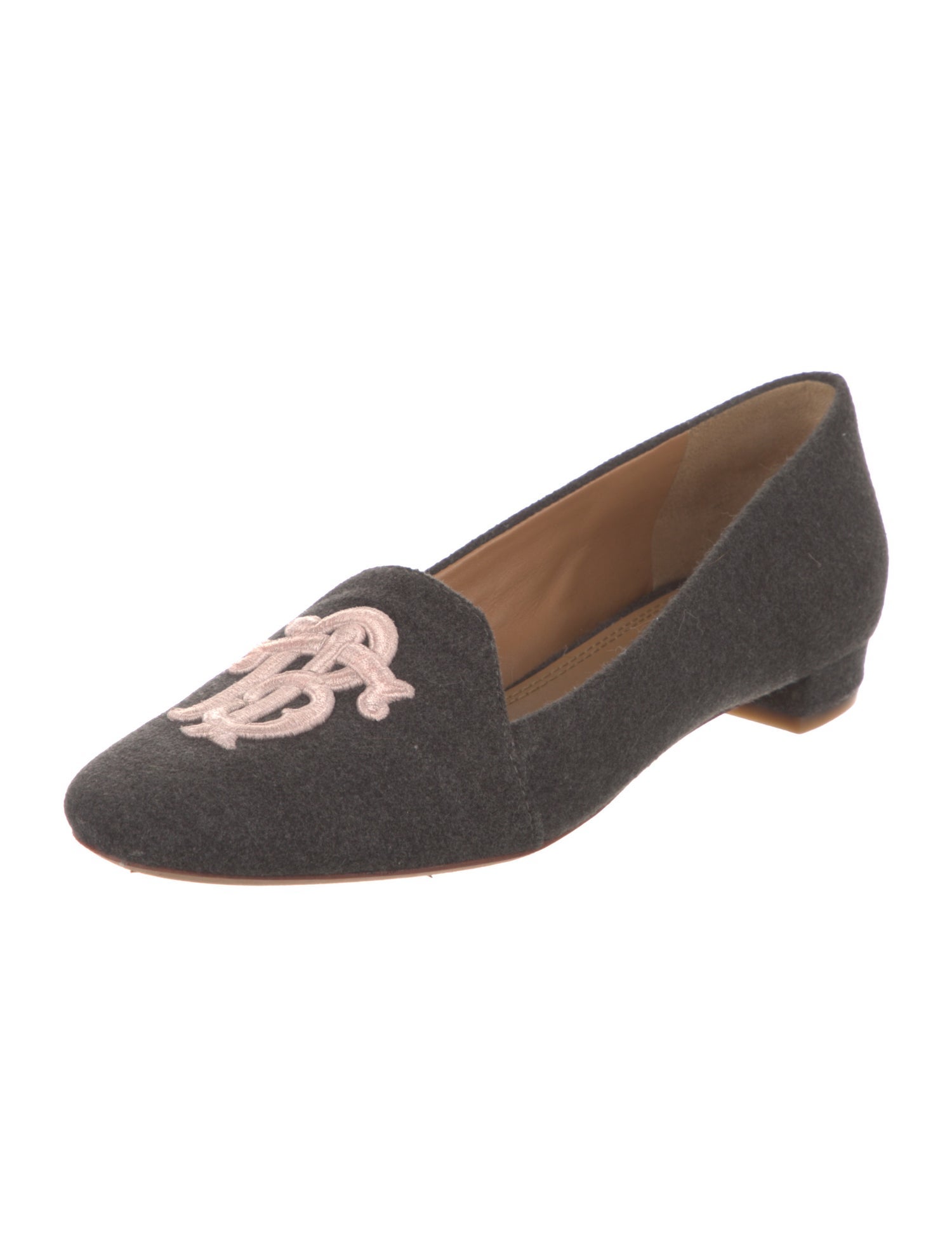 Tory Burch Wool Embroidered Accent Loafers
