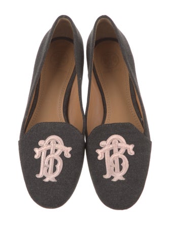 Tory Burch Wool Embroidered Accent Loafers