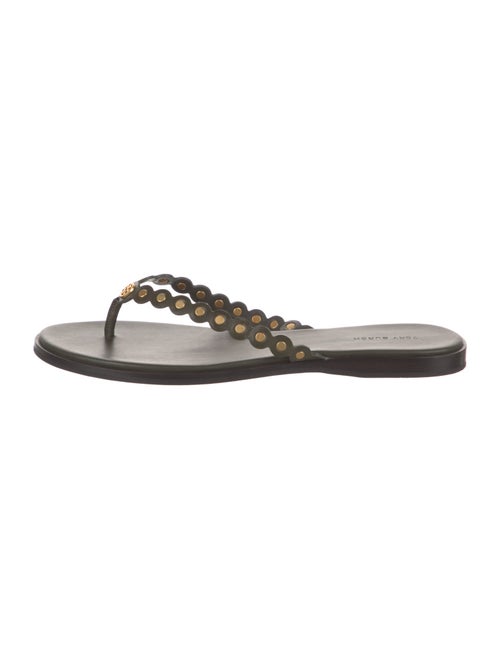 Tory Burch Leather Studded Accents Flip Flops