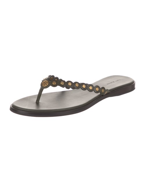 Tory Burch Leather Studded Accents Flip Flops