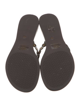 Tory Burch Leather Studded Accents Flip Flops